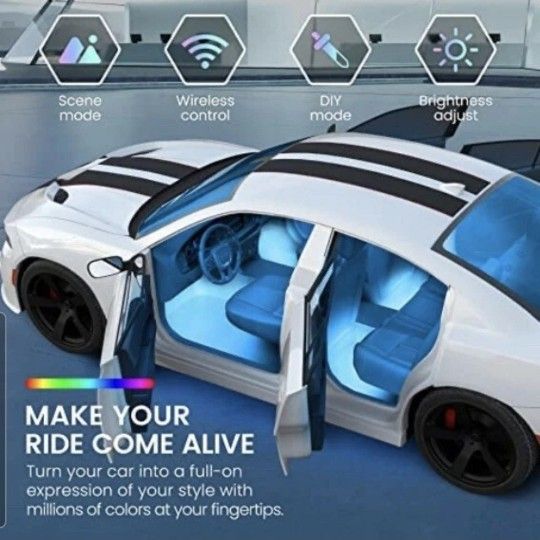 Vont LED Car Lights with App Control, 16 Million Colors & 30 Scenes, Music Sync