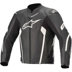 Alpinestars FASTER V2 AIRFLOW Black White Leather Motorcycle Jacket