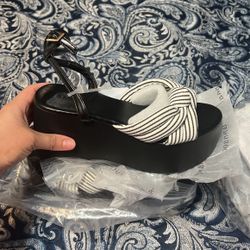 New Black Wedge Sandal 