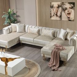 Ivory Double Chaise Sectional