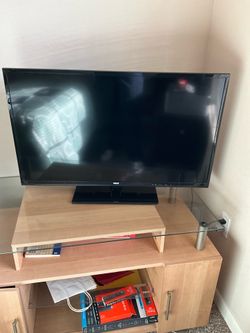 Full size bed, mattress and box spring, 37 inch tv, 1 nightstand and tv stand