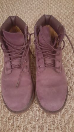 Timberland Tims Purple Waterproof Premium Boots Shoes Size 2 Youth