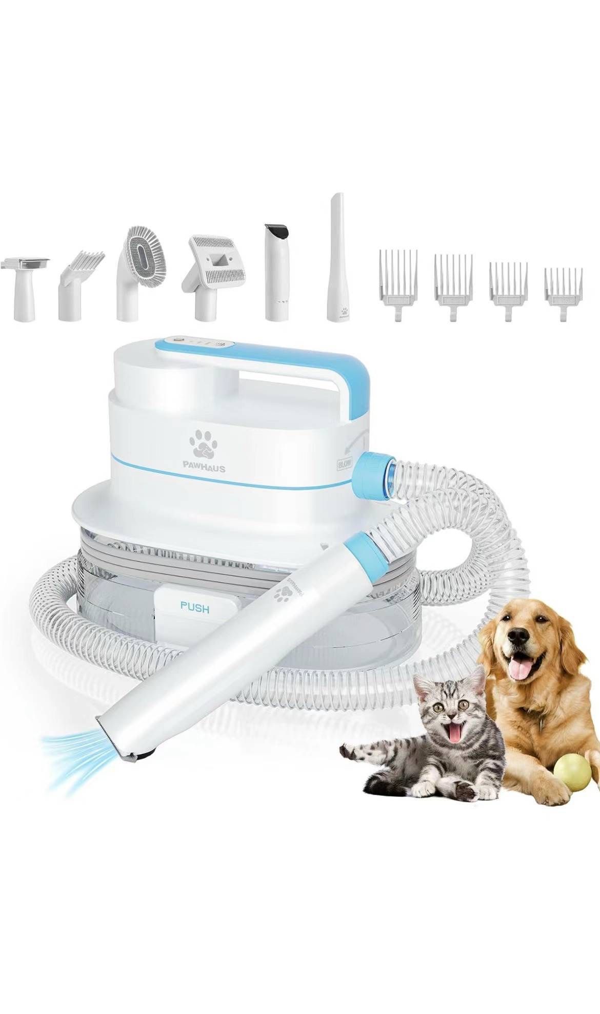 Dog Grooming Kit & Vacuum & Blow, Suction 99% Pet Hair Remover Upgraded 6 in 1 Pet Grooming Tools 4L Large Capacity Dust Cup, Dog Clippers Trimmer Dog