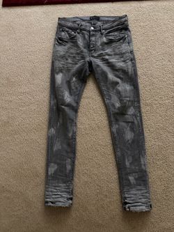 Gray acid wash purple jeans (size 34 no front tag)