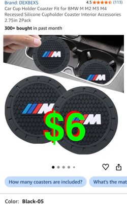 Car Cup Holder Coaster Fit for BMW M M2 M3 M4 Recessed Silicone Cupholder Coaster Interior Accessories 2.75in 2Pack