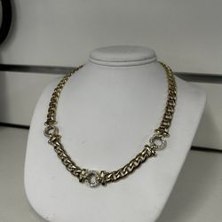 14kt Diamond Cuban Necklace/chain 