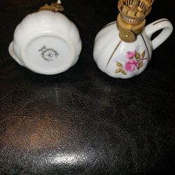 Pair Of Vintage Miniature Oil Lamps