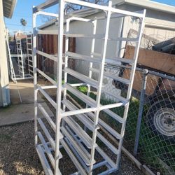 Aluminum Cart With White Trays