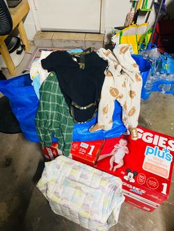 Baby boy clothing/diapers/bed