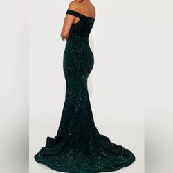 Party long dress Alora Sequin Maxi Gown - Hunter