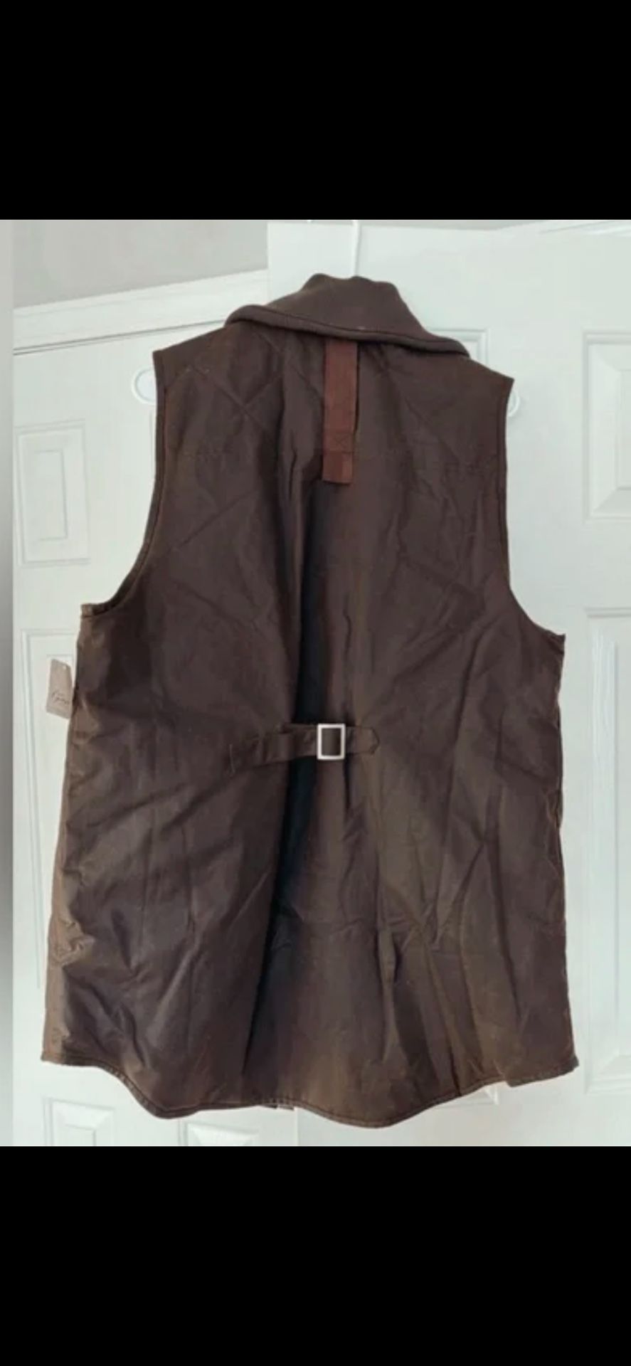 Benny Waxed Vest Olive Flannel Quilted Lining