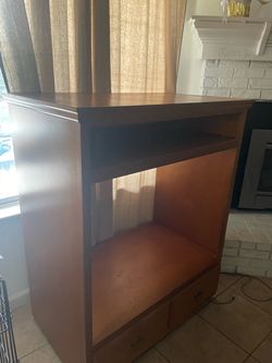Wood TV Stand with Shelves and Drawers