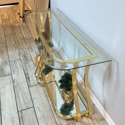 Entry Glass Gold Table 