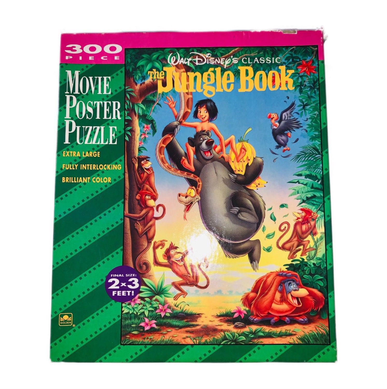 RARE Vintage 1990s Disney Jigsaw Puzzle Jungle Book Movie Poster 300 Pieces (Kids Toys, Games, Family, Collectible, VTG)
