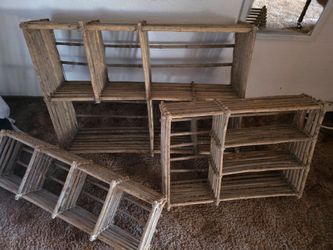 Vintage Rustic Twig Shelving