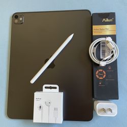 Apple IPad Pro 13”  (M4 chip /OLED display/ 2024 Model) 512GB with keyboard, pen & Accessories 