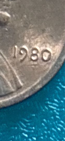 coin 1980 small date , ghost  D ment, rare coin