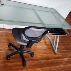 Office Desk Glass Top, Like New Condition 