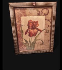 Vintage Iris Painting w/ a Beautiful Frame