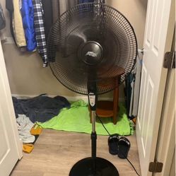 Like New Black 18” Black Oscillating Pedestal Fan With Timer Half Price 