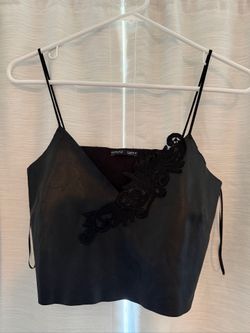 Zara Faux Leather Crop Top Size S