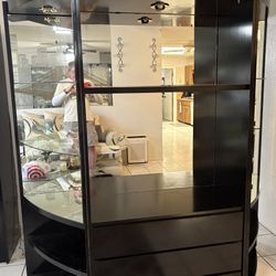Three piece black mirrored hutch *FREE*