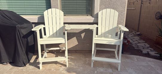 Pair of Adirondack Bar Height Chairs with Connecting Table