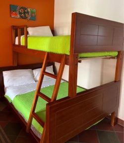 Solid Wood Bunk Bed with Ladder