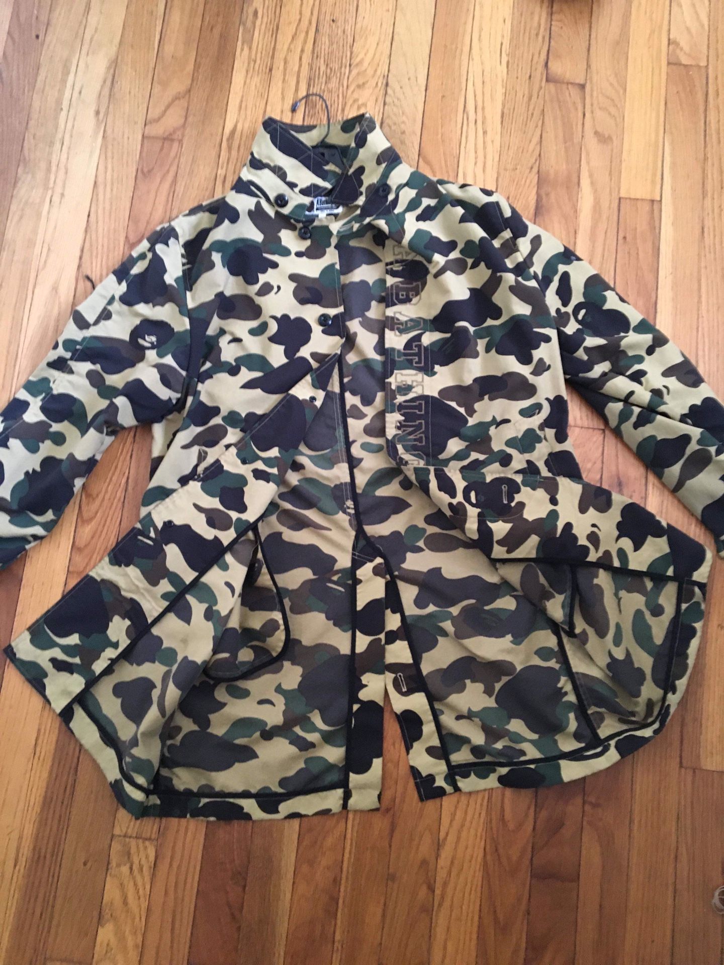 BAPE 1st camo Rain trench coat