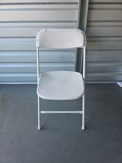 White folding chairs