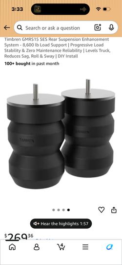 Timbren over load bump stops
