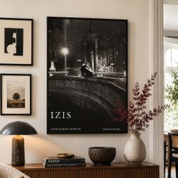 Vintage Original 1980’s Of 50’s  Black & White Photography Print Lovers in London – IZIS Poster Size Rare Mid Century Wall Hanging Art 