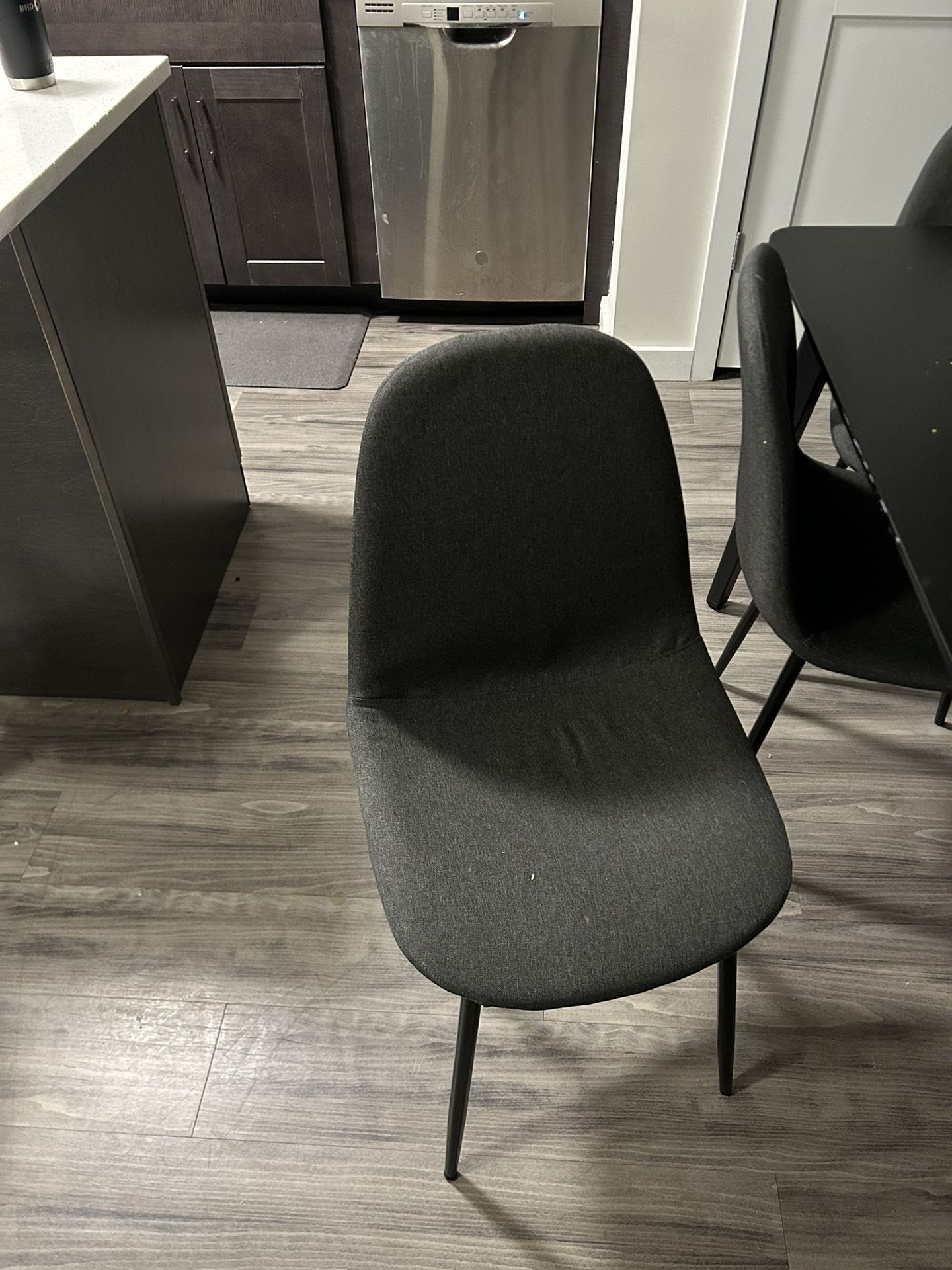 6 Wade Logan®️ Mickelson Metal Side Chair Upholstered / Fabric in Gray, Size 34.6 H x 17.3 W x 19.8 D