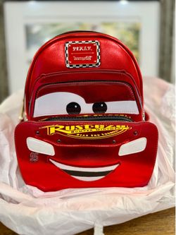 Disney Cars Lightning McQueen Metallic Loungefly Mini Backpack