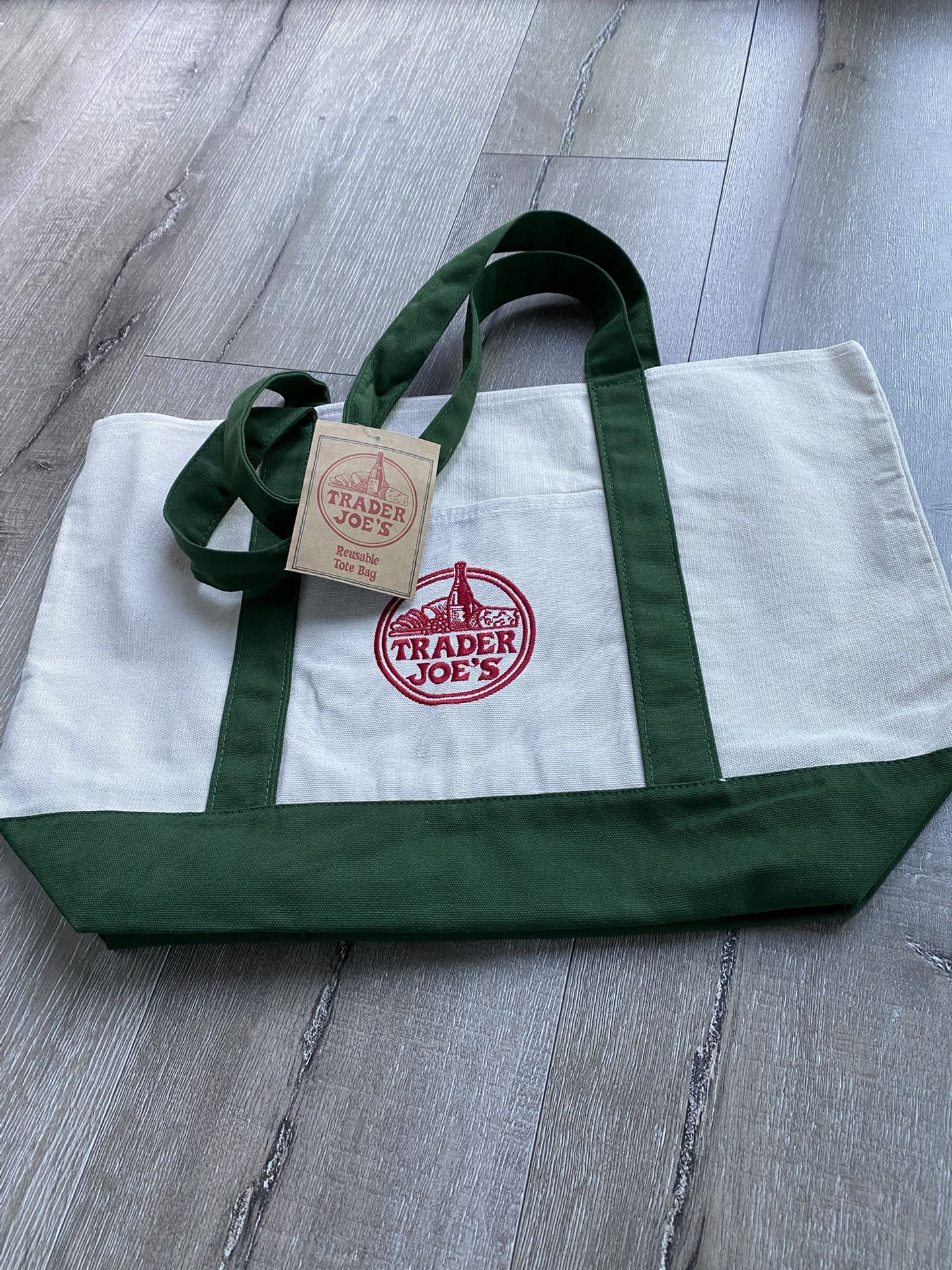 Trader Joe Green Reusable Tote Bag