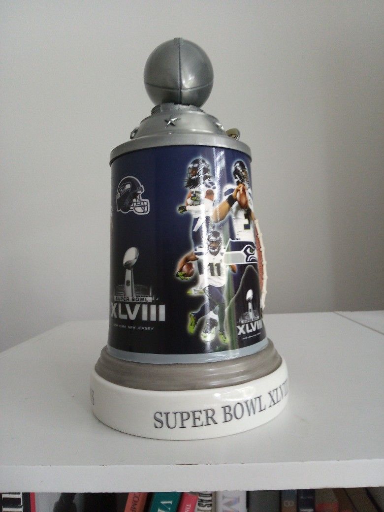 Bradford Exchange : Seattle Seahawks Superbowl 48 Champion "STEIN". Limited Edition Number 353 Out Of 5,000