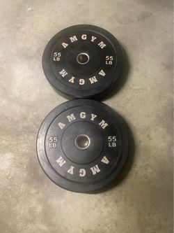 Pair of 45 lbs AMGYM Bumper Weight Plates - 110 lbs total