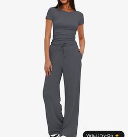 Women's Gray Two-Piece Lounge Set
