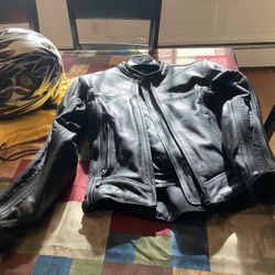 Womans Riding Leather Jacket With Protectors