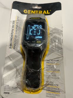 General Tools 2-in-1 Pin and Pinless Moisture Meter with Backlit Display for Wood, Drywall, and Building Materials