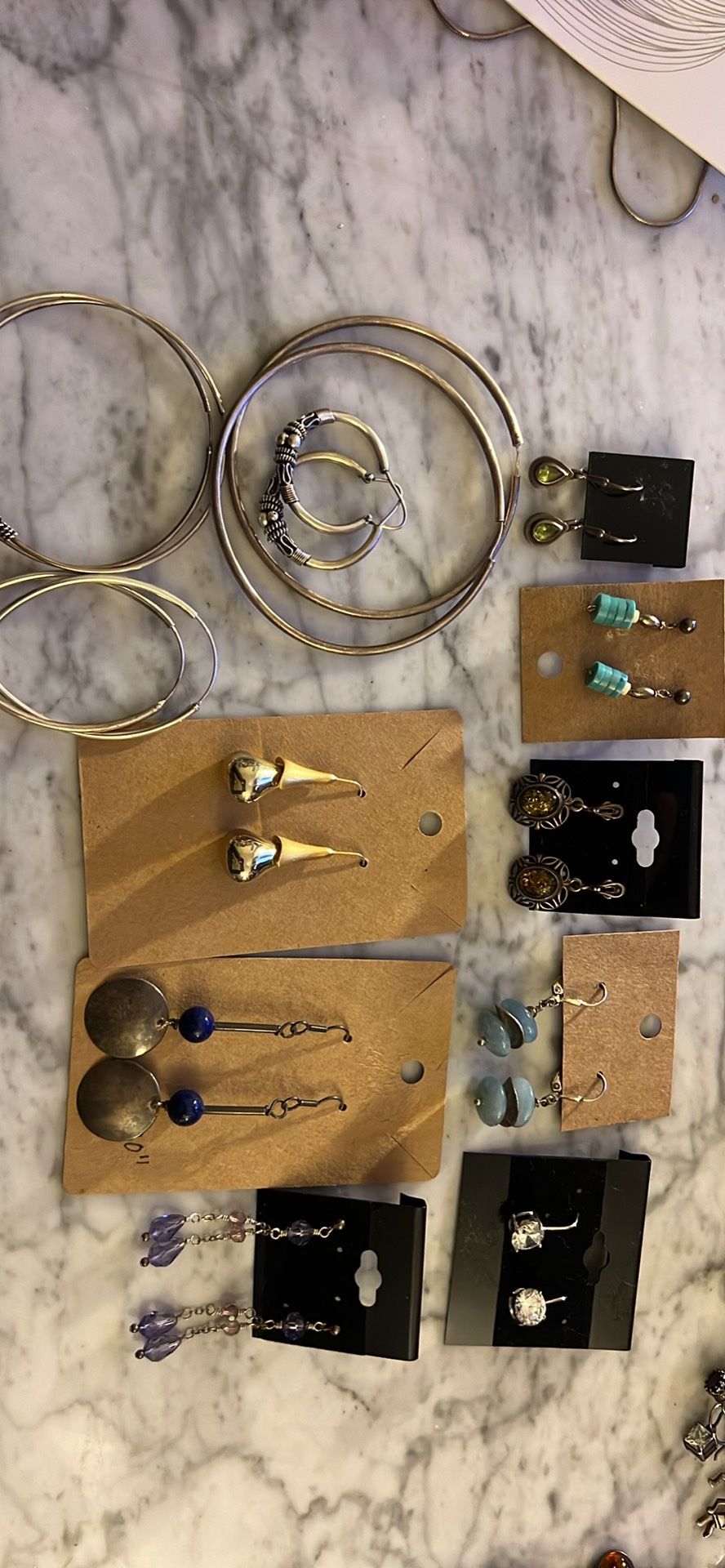 Sterling Silver Hoops And Dangle