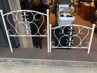 2 Twin White Metal bed frames