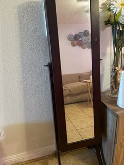 Vanity mirror and jewelry organizer