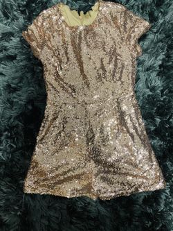 Fashion Nova Rose Gold Sequin Romper 