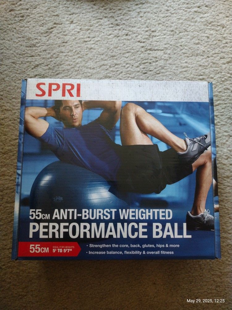 SPRI 55CM Performance Ball new in box the air pump including BodyBoss 2.0 Home Gym New in the box