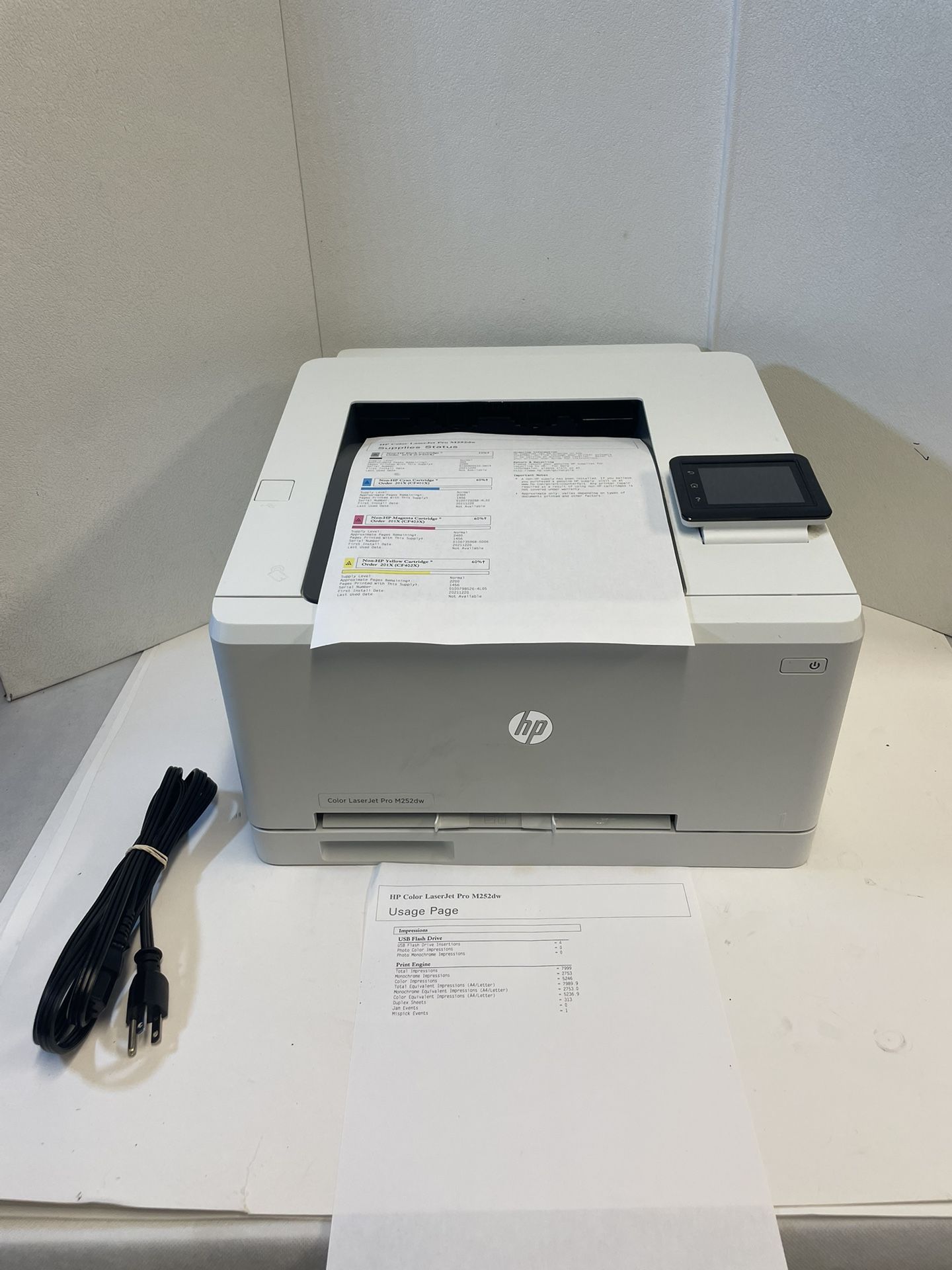 HP Color LaserJet Pro M252dw WIFI Duplex Printer W/ Toner TESTED 8k PAGES