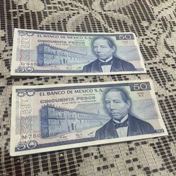 50 Pesos Mexican Bill