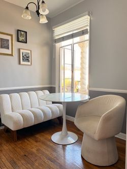 Chenille Swivel Barrel Chair