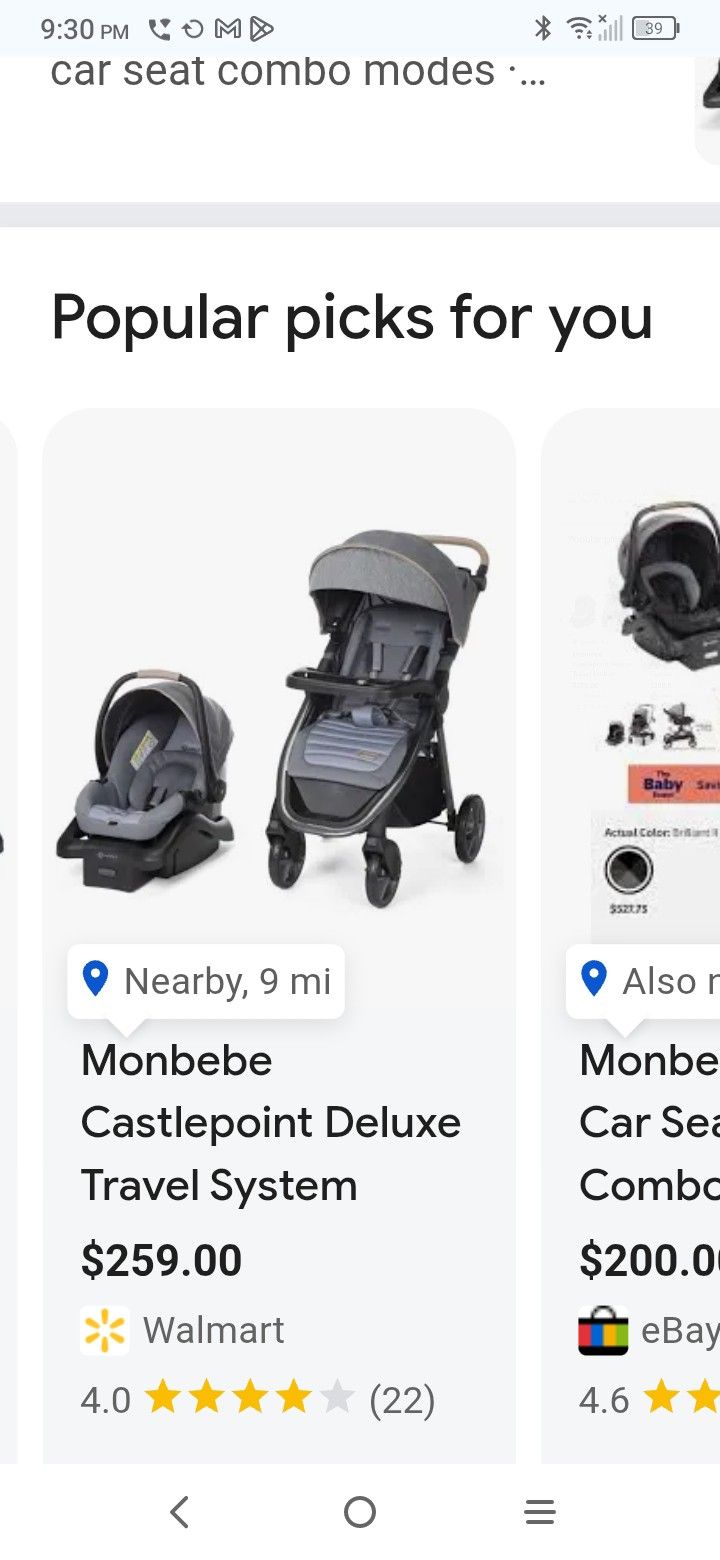 Monbebe Stroller And Carseat