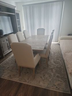 Solid Wood Table And 8 Chairs